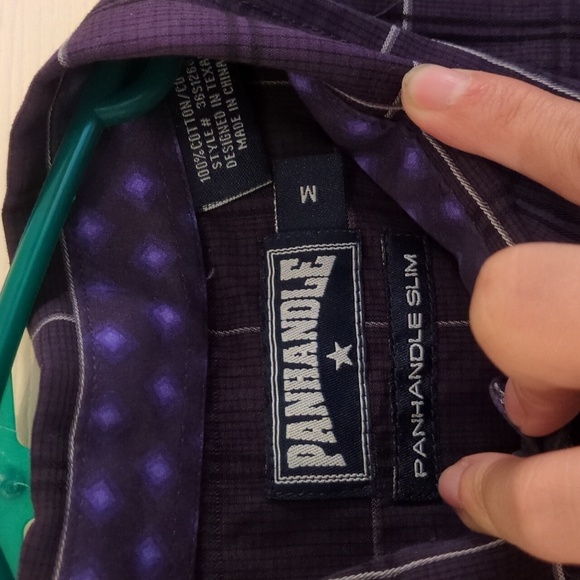 Vintage Panhandle | Long Sleeve Button Down | Purple | Black Pearl Snaps | EUC - Picture 2 of 6